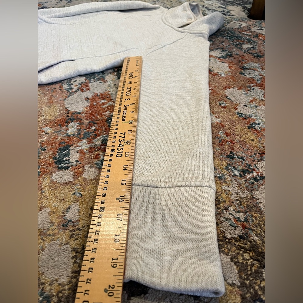 prAna Tri Thermal Threads Women's Tunic Cream Cowl Neck Sweater - Picture 9 of 13